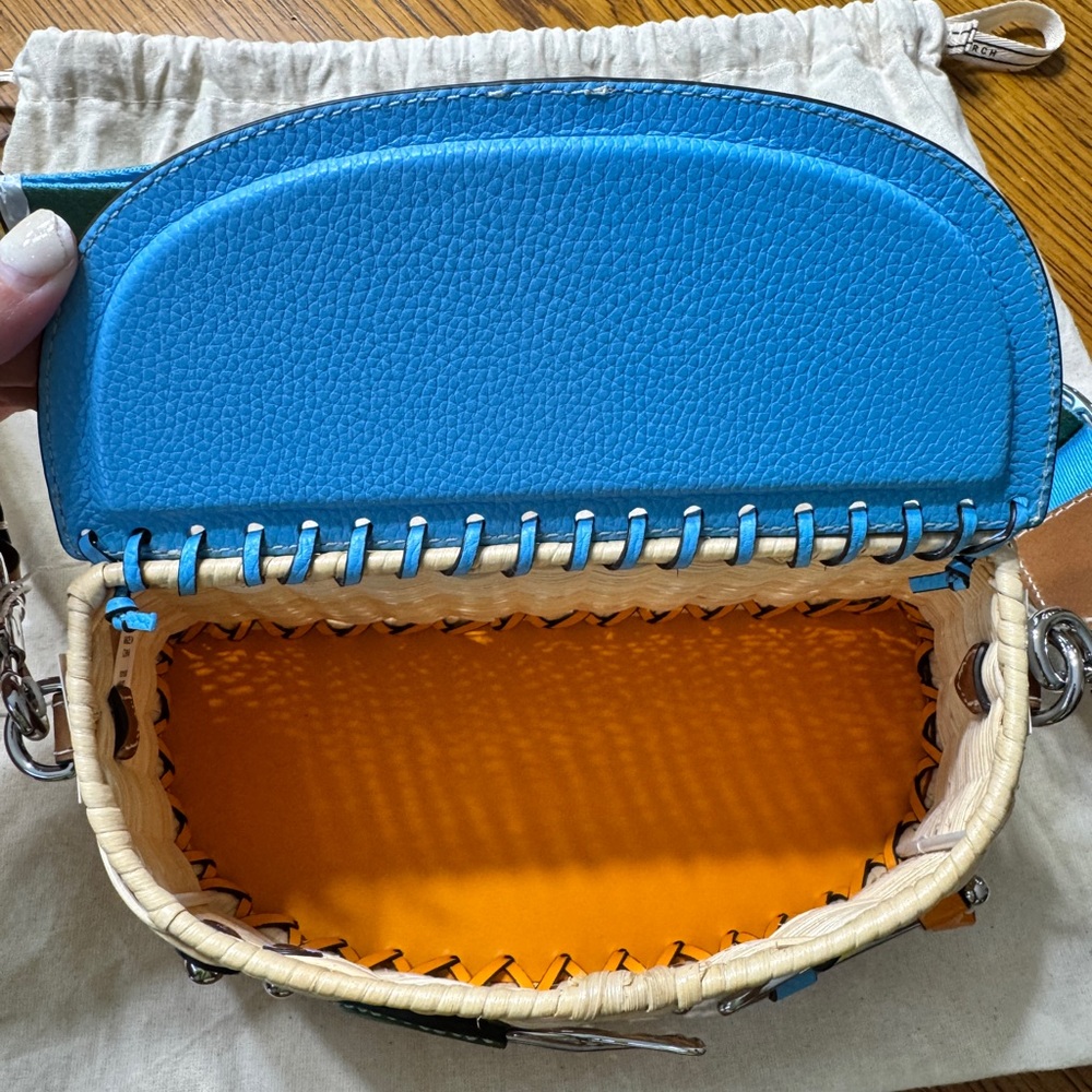 Tory Burch Woven Wicker Fisherman Crossbody Bag Purse - Picture 3 of 10